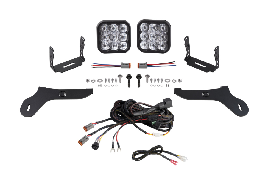 Diode Dynamics - Diode Dynamics SS5 Bumper LED Pod Light Kit for 2017-2020 Ford Raptor Pro White Driving - DD7350