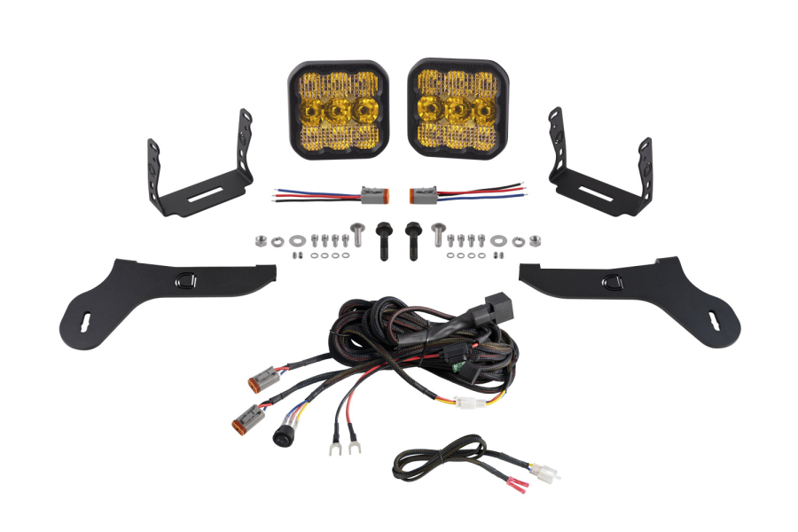 Diode Dynamics - Diode Dynamics SS5 Bumper LED Pod Light Kit for 2017-2020 Ford Raptor Pro Yellow Combo - DD7349