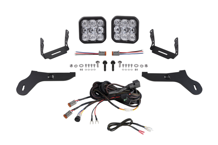 Diode Dynamics - Diode Dynamics SS5 Bumper LED Pod Light Kit for 2017-2020 Ford Raptor Pro White Combo - DD7348