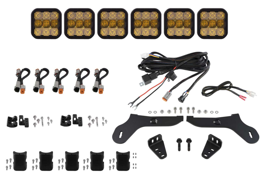 Diode Dynamics - Diode Dynamics SS5 Grille CrossLink Lightbar Kit for 2017-2020 Ford Raptor Sport Yellow Combo - DD7336