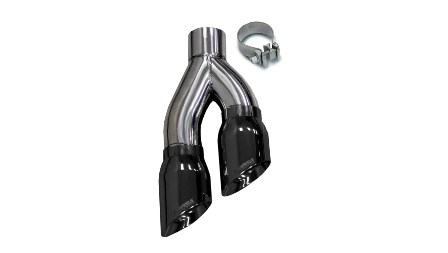 Corsa Performance - Corsa Performance Twin 4.0in. Side Swept Black PVD Pro-Series Tip Kit (Clamp Included) - 14031BLK