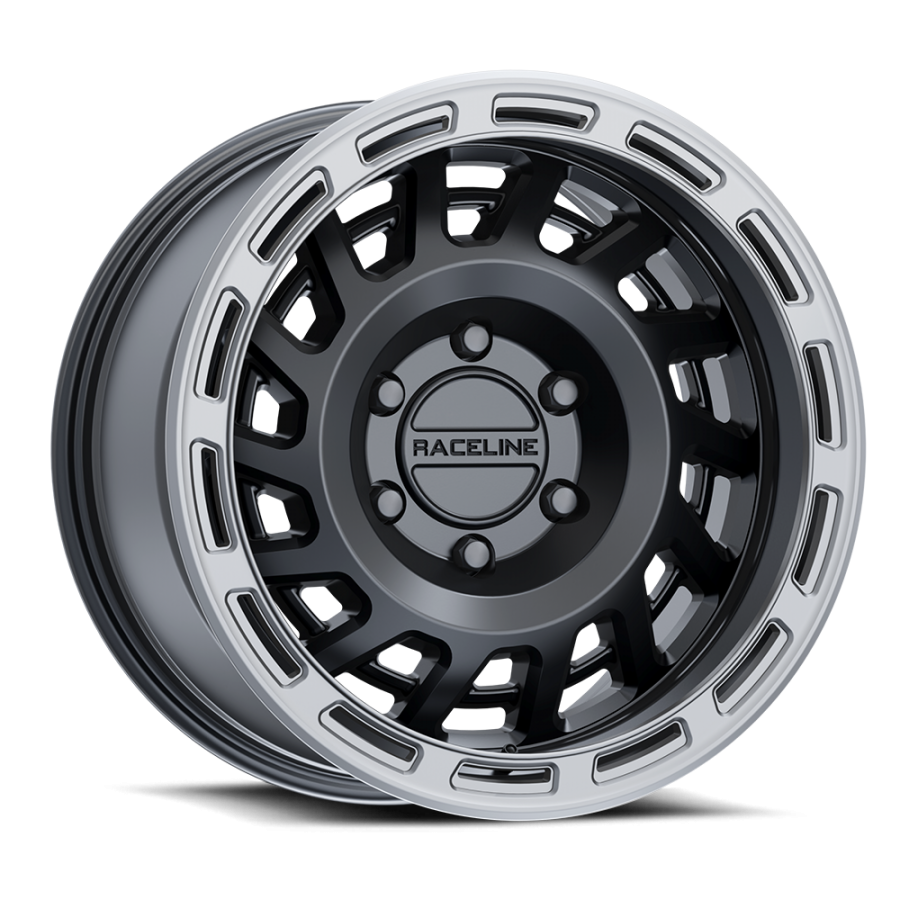 Raceline Wheels - HALO SATIN BLACK W/ SILVER RING 18X9 6X139.7 -12mm