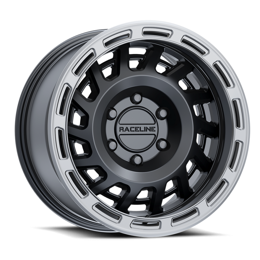 Raceline Wheels - HALO SATIN BLACK W/ SILVER RING 17X9 8X170 -12mm