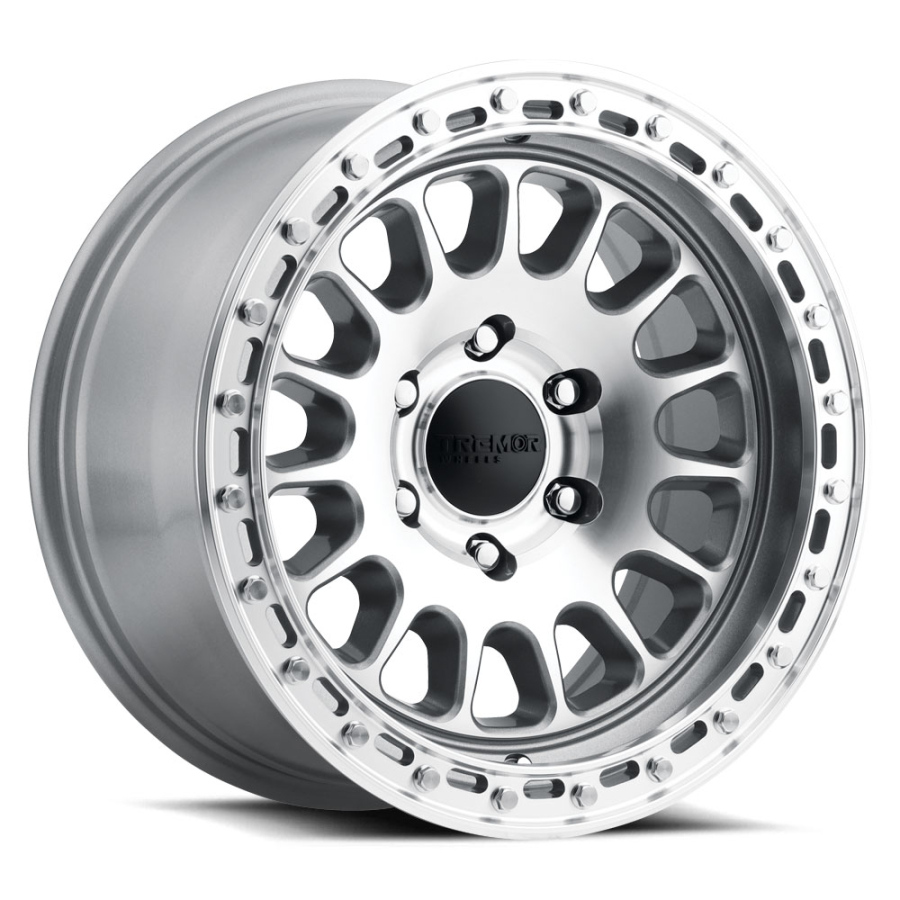 Tremrr Wheels - 104 Aftershock 17×8.5 6×135 +0mm offset 4.75″ backside 84.1mm hub bore Machined face w/Silver windows