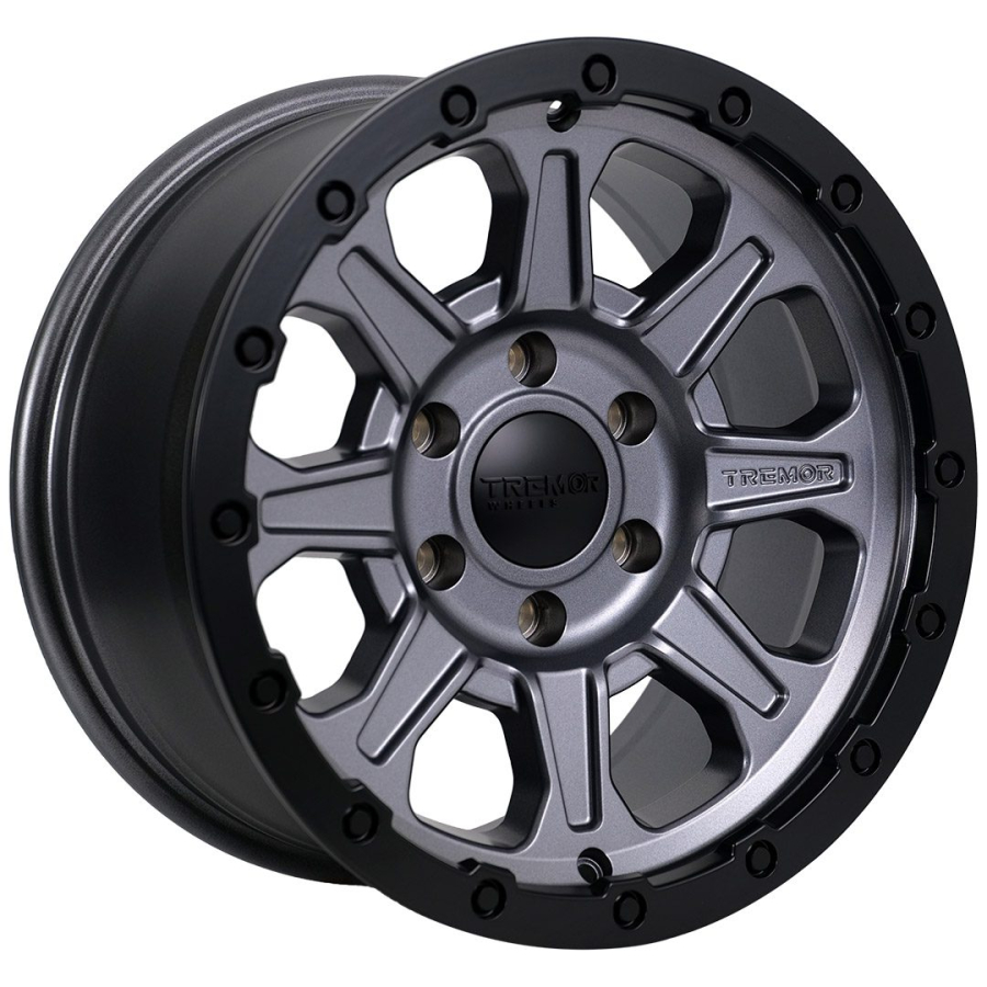 Tremrr Wheels - 103 Impact 17×8.5 6x135BP +0mm 87.1mm Hub Bore Graphite Grey w/black lip