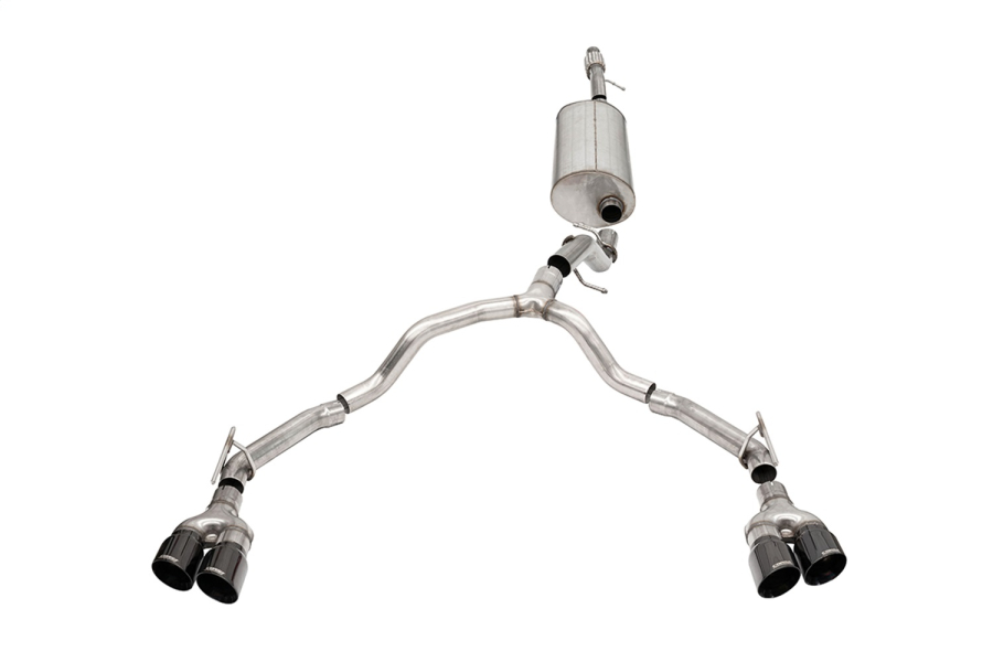 Corsa Performance 3.0in. to 2.75in. Dual Rear Exit Cat-Back Exhaust System with Twin 4.0in. Tips - 21127BLK