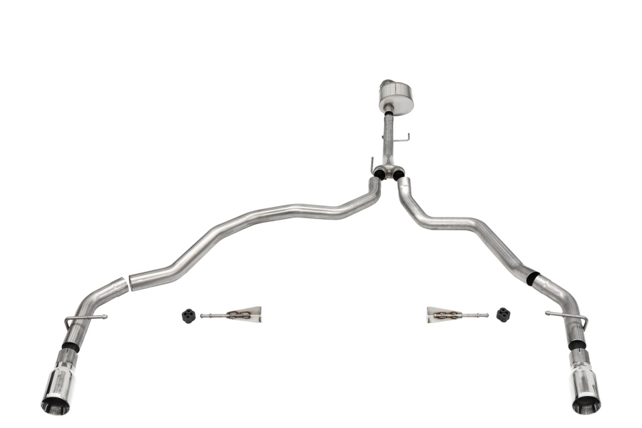 Corsa Performance 3.0in. Dual Rear Exit Catback Exhaust System with Flat Cut 4.0in. Dual Wall Tips - 21143