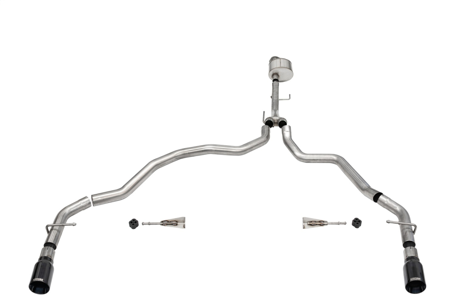 Corsa Performance 3.0in. Dual Rear Exit Catback Exhaust System with Flat Cut 4.0in. Dual Wall Tips - 21143BLK