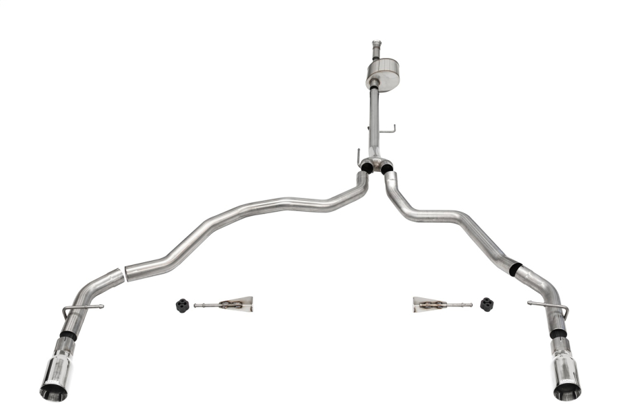 Corsa Performance 3.0in. Dual Rear Exit Catback Exhaust System with Flat Cut 4.0in. Dual Wall Tips - 21146