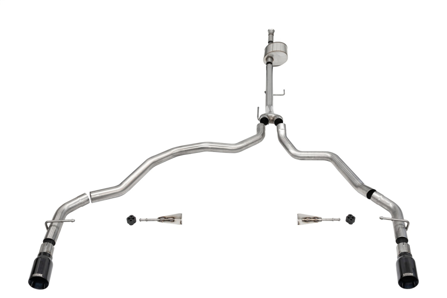 Corsa Performance 3.0in. Dual Rear Exit Catback Exhaust System with Flat Cut 4.0in. Dual Wall Tips - 21146BLK