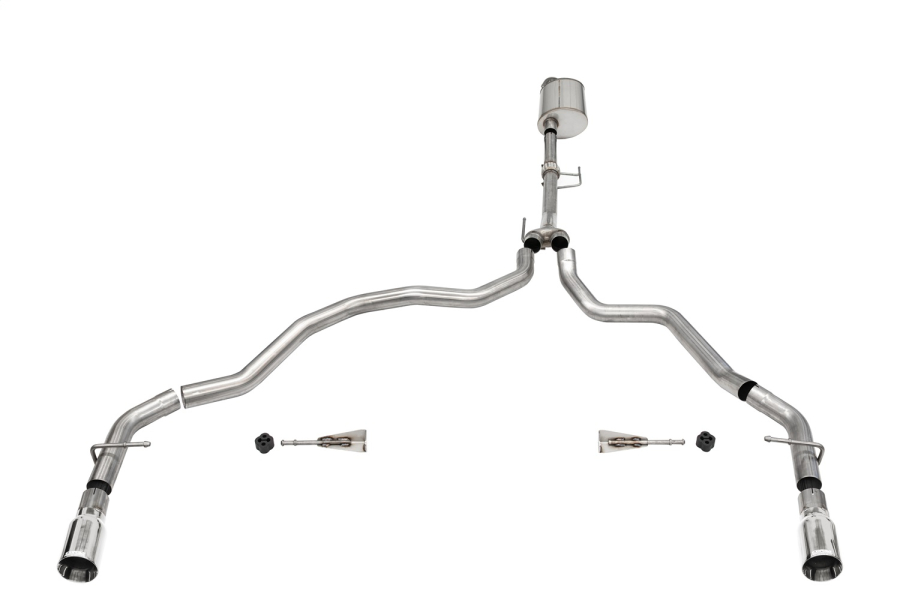 Corsa Performance 3.0in. Dual Rear Exit Catback Exhaust System with Flat Cut 4.0in. Dual Wall Tips - 21164