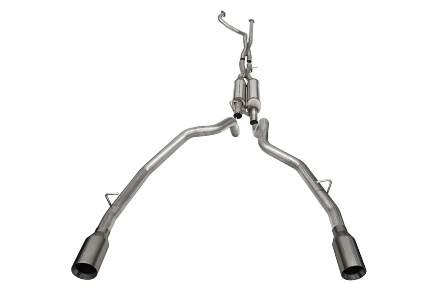 Corsa Performance 3.0in. True Dual Catback Exhaust System with Dual Rear Exit and Flat Cut 5.0in. Tips - 21189GNM