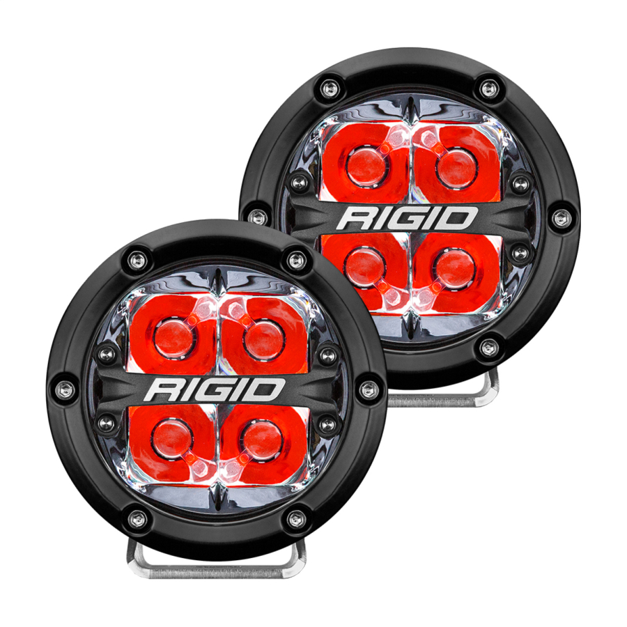 Rigid Industries 360-SERIES 4 INCH LED OFF-ROAD SPOT BEAM RED BACKLIGHTPAIR - 36112