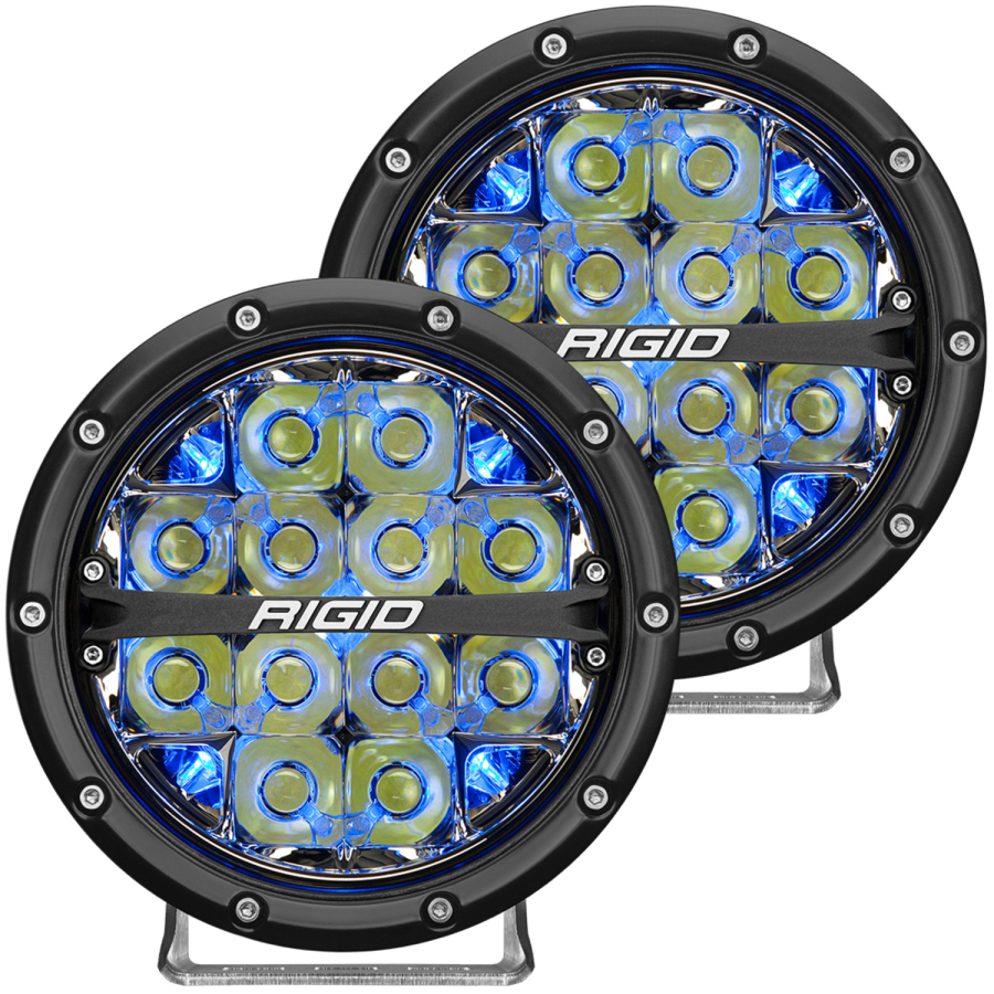 Rigid Industries 360-SERIES 6 INCH LED OFF-ROAD SPOT BEAM BLU BACKLIGHTPAIR - 36202