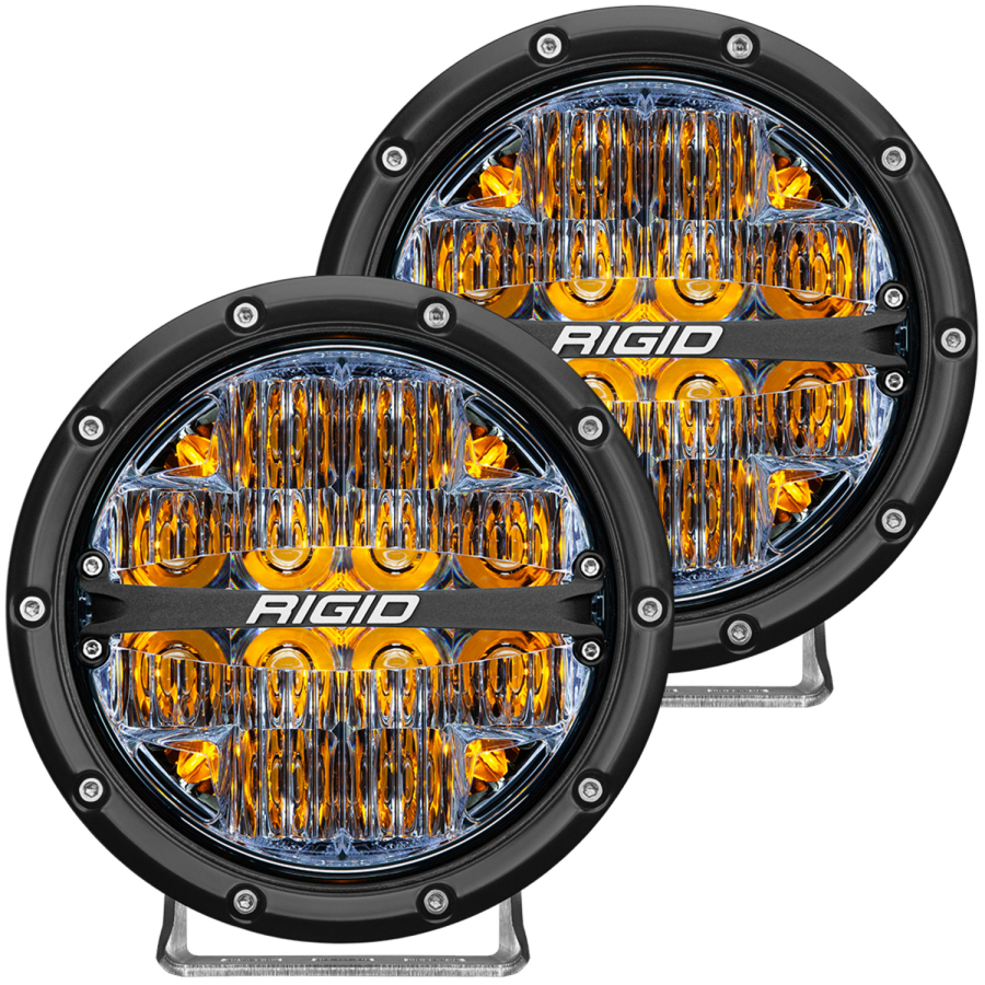 Rigid Industries - Rigid Industries 360-SERIES 6 INCH LED OFF-ROAD DRIVE BEAM AMBER BACKLIGHT PAIR - 36206 - Image 1