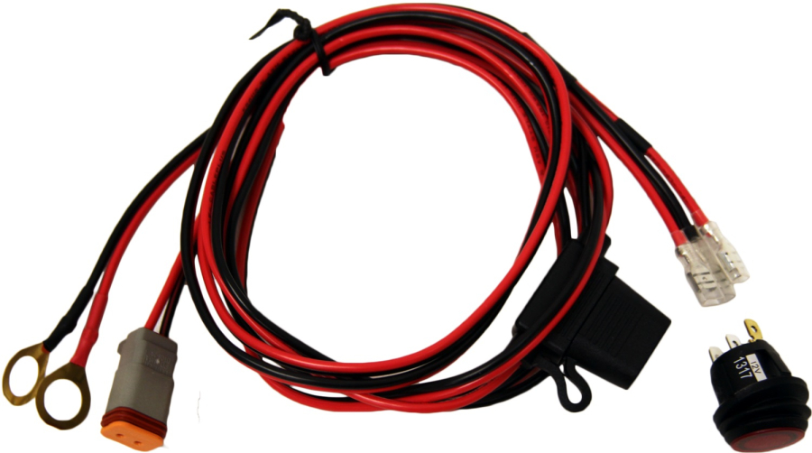 Rigid Industries RIGID Wire Harness, Fits 4-6 Inch E-Series, 6-10Inch SR-Series, Single Unit Pods - 40199