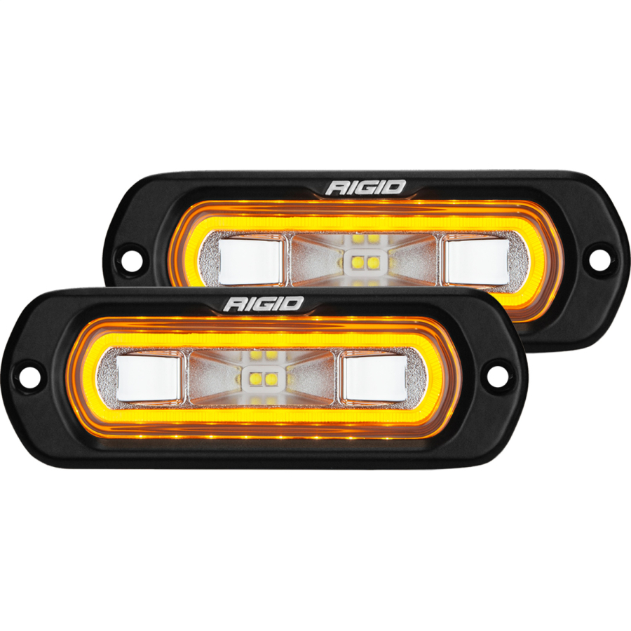 Rigid Industries - Rigid Industries SR-L SERIES OFF-ROAD SPREADER POD 3 WIRE FLUSH MOUNT WITH AMBER HALO PAIR - 53223 - Image 1