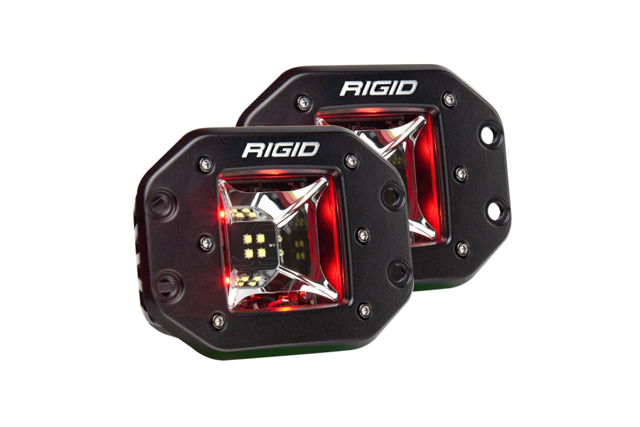 Rigid Industries RADIANCE SCENE RED BACKLIGHT FLUSH MOUNT PAIR - 68212