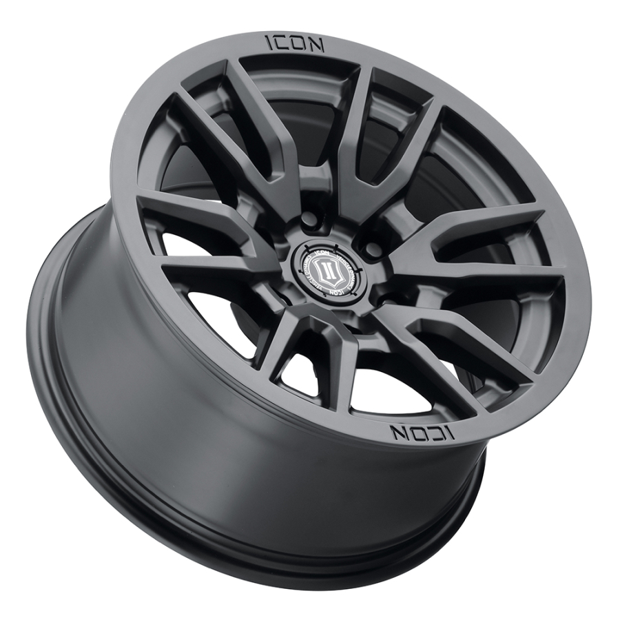 ICON Alloys - VICTORY SATIN BLACK RED TINT 17X8.5 6X5.5 0mm - Image 3