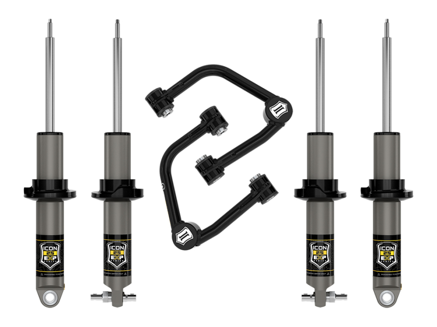 ICON Vehicle Dynamics - ICON 2021-2022 FORD BRONCO HOSS 1.0 PKG 1.375-3" LIFT STAGE 2 SUSPENSION SYSTEM WITH TUBULAR UPPER CONTROL ARMS - K40002T - Image 3