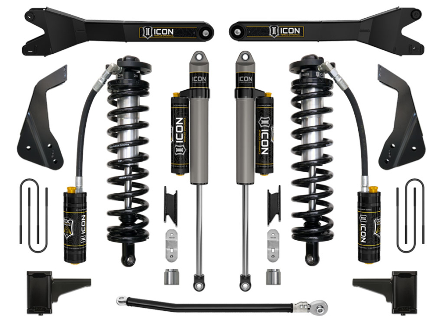 ICON Vehicle Dynamics - ICON 2008-2010 FORD F-250/F-350 SUPER DUTY 4-5.5" LIFT STAGE 4 COILOVER CONVERSION SYSTEM WITH RADIUS ARM - K63124R - Image 1