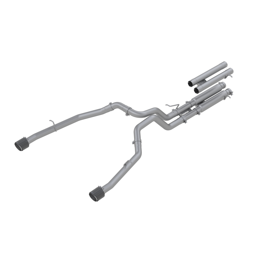 MBRP Exhaust - MBRP EXHAUST 3IN. CAT-BACK DUAL SPLIT REAR EXIT RACE VERSION T304 STAINLESS STEEL WITH CARBON FIBER TIPS. - S51543CF - Image 2