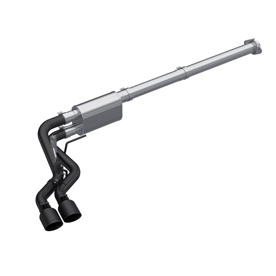 MBRP Exhaust - MBRP EXHAUST 3IN. CAT-BACK 2.5IN. DUAL PRE-AXLE PASSENGER-SIDE EXIT BLACK COATED RACE PROFILE. - S5217BLK - Image 2