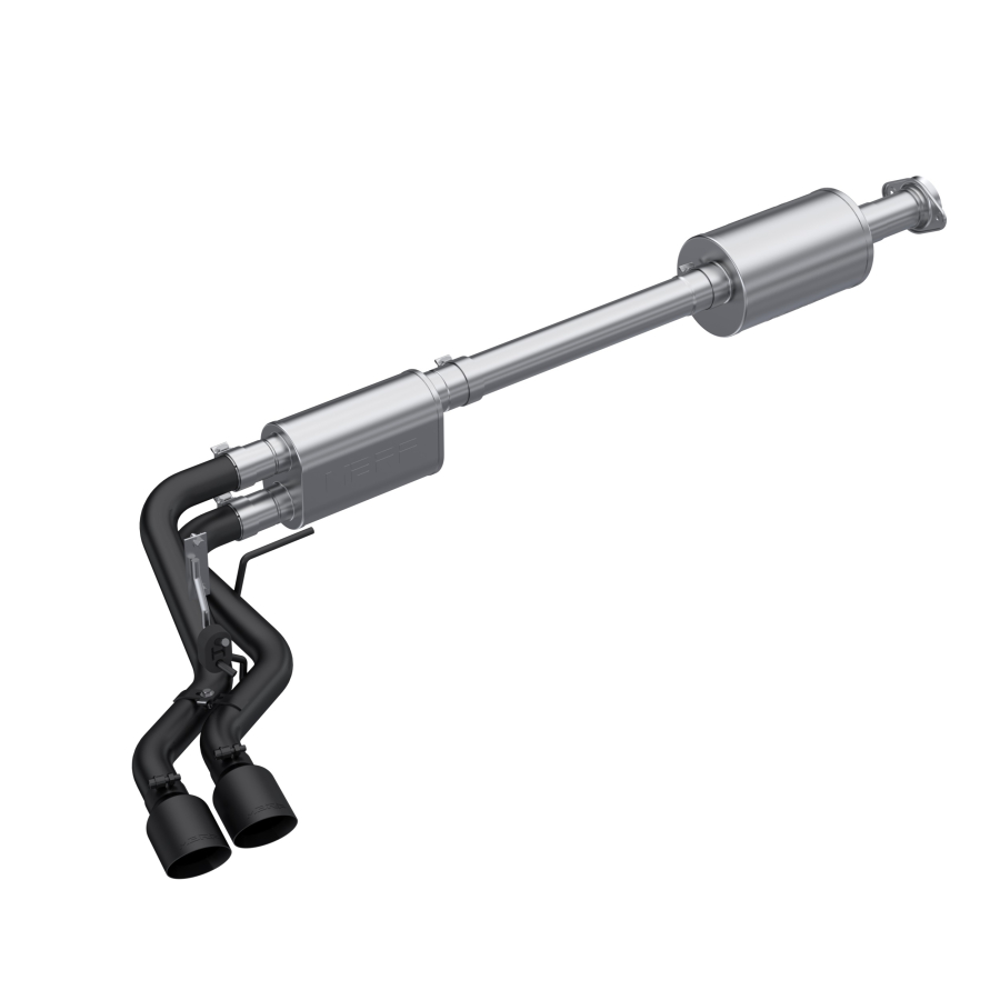 MBRP Exhaust - MBRP EXHAUST 3IN. CAT-BACK 2.5IN. DUAL PRE-AXLE PASSENGER-SIDE EXIT BLACK COATED ALUMINIZED STEEL STREET PROFILE. - S5219BLK - Image 2