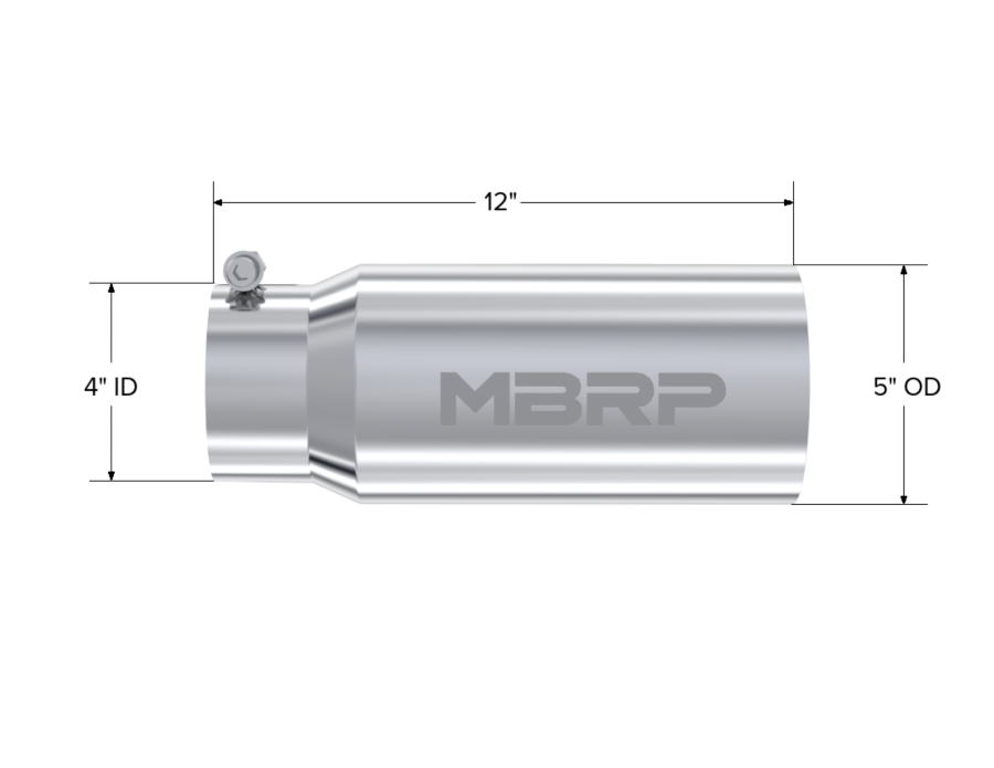 MBRP Exhaust - MBRP EXHAUST 5" INLET OUTSIDE DIAMETER // DUAL WALL STRAIGHT // 4" INLET INSIDE DIAMETER // 12" ASSEMBLED LENGTH. - T5049 - Image 2