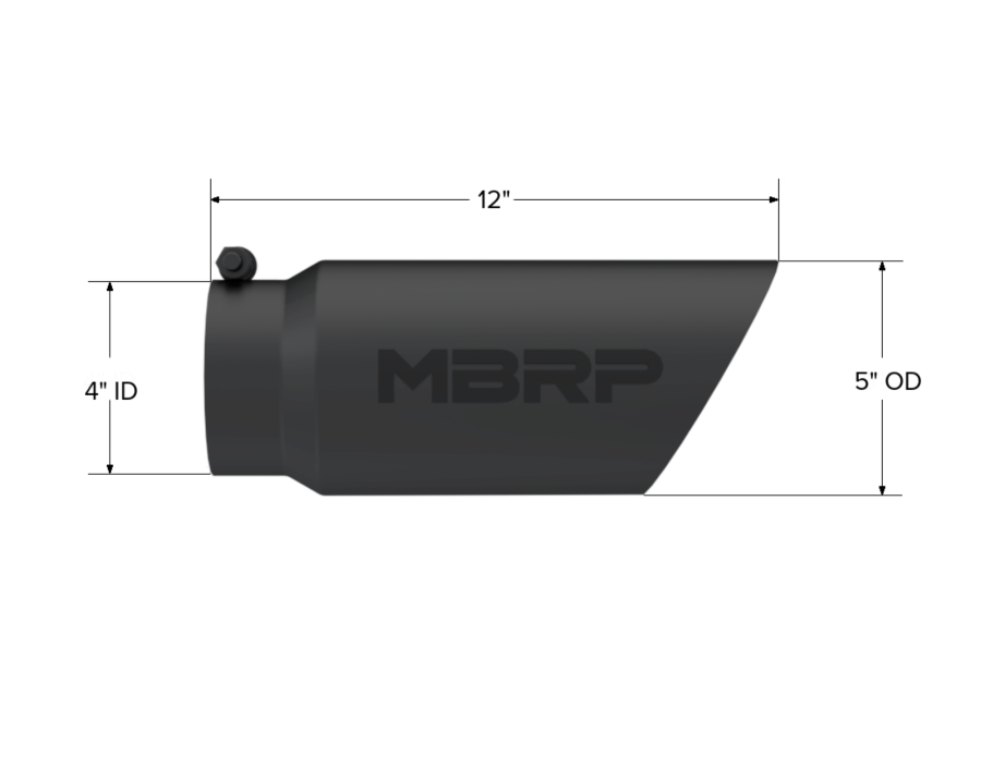 MBRP Exhaust - MBRP EXHAUST TIP 5IN. O.D. DUAL WALL ANGLED 4IN. INLET 12IN. LENGTH BLACK COATED. - T5053BLK - Image 2