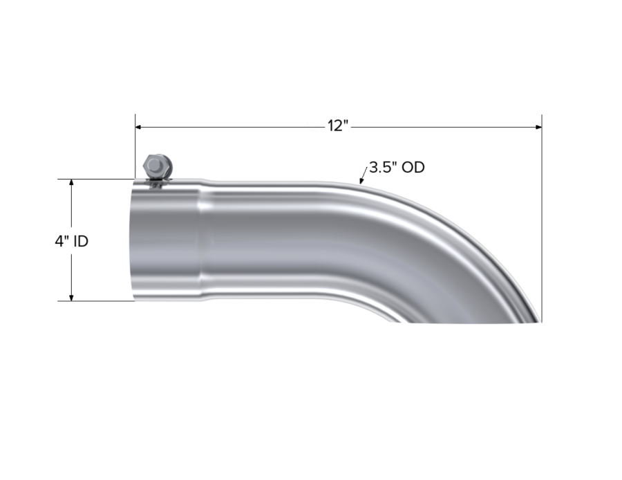 MBRP Exhaust - MBRP EXHAUST TIP 3.5IN OD 3.5IN INLET 12IN LENGTH SINGLE WALL TURN DOWN T304. - T5080 - Image 2