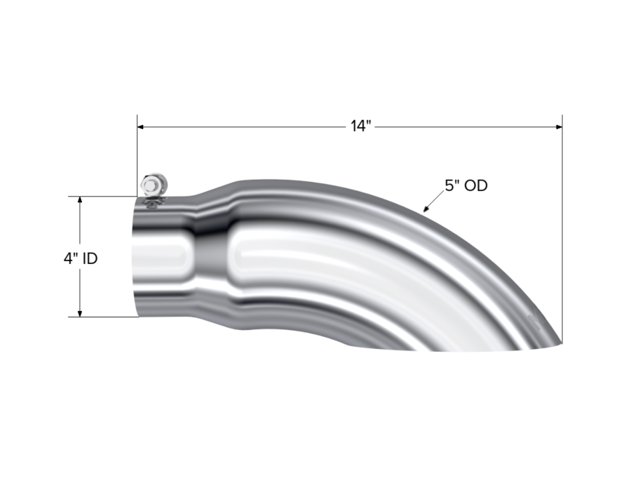 MBRP Exhaust - MBRP EXHAUST TIP 5IN. O.D. TURN DOWN 4IN. INLET 14IN. LENGTH T304 STAINLESS STEEL. - T5086 - Image 2