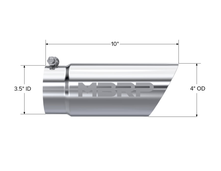 MBRP Exhaust - MBRP EXHAUST TIP 3IN. O.D. DUAL WALL ANGLED 4IN. INLET 10IN. LENGTH T304 STAINLESS STEEL. - T5110 - Image 2