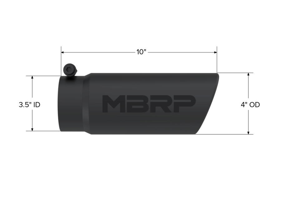 MBRP Exhaust - MBRP EXHAUST TIP 4IN. O.D. ANGLED ROLLED END 3IN. INLET 10IN. LENGTH-BLACK COATED. - T5112BLK - Image 2