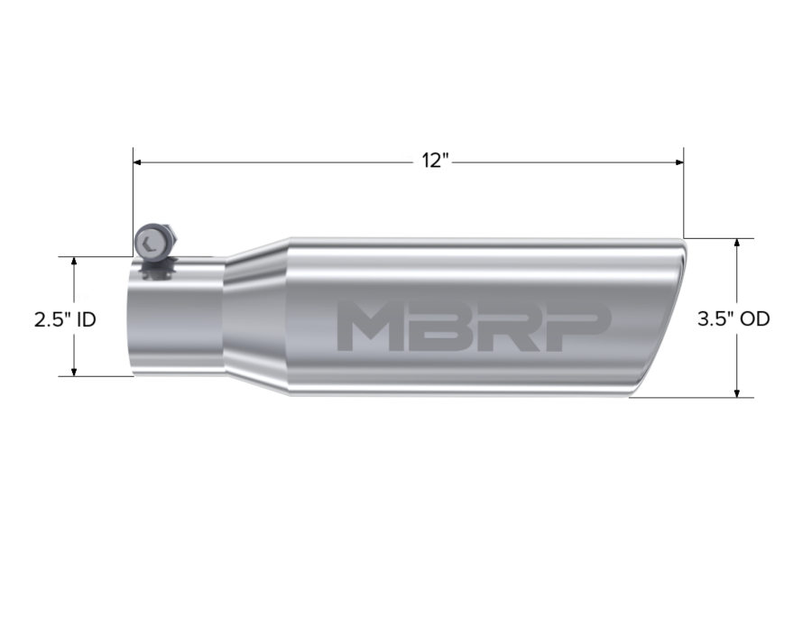 MBRP Exhaust - MBRP EXHAUST TIP 3IN. O.D. ANGLED ROLLED END 2IN. INLET 10IN. LENGTH T304 STAINLESS. - T5113 - Image 2