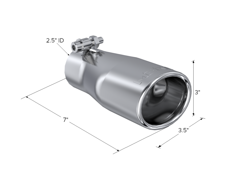 MBRP Exhaust - MBRP EXHAUST TIP 3 IN. O.D. OVAL 2IN. INLET 7 1/16IN. LENGTH T304 STAINLESS. - T5116 - Image 2