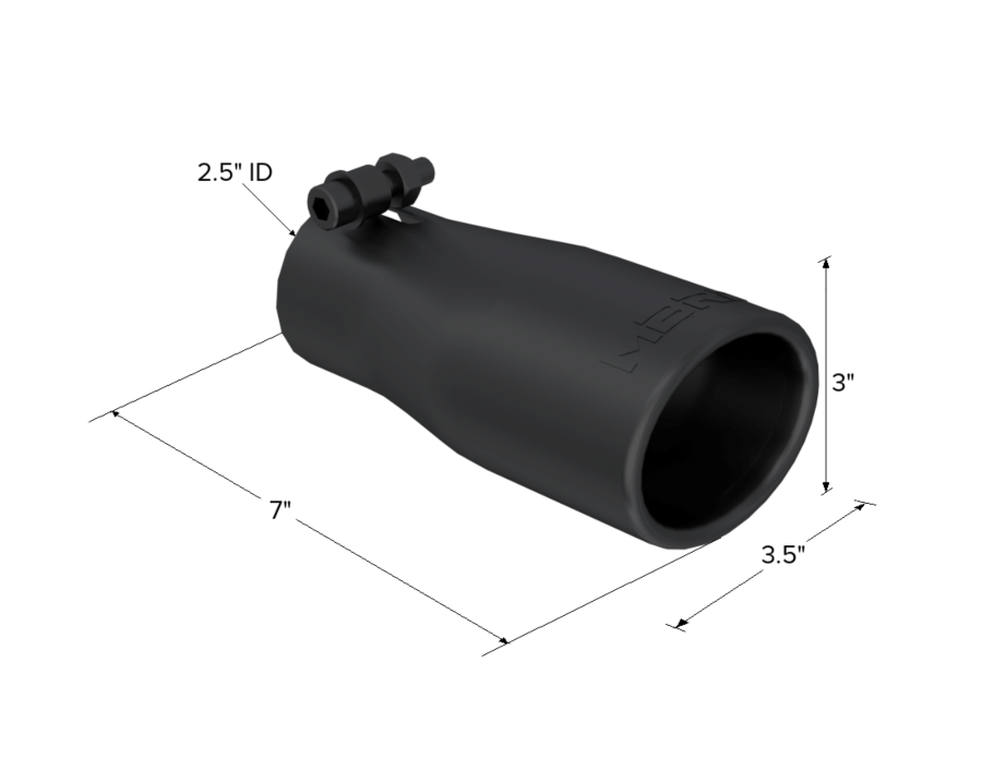 MBRP Exhaust - MBRP EXHAUST TIP 3 IN. O.D. OVAL 2IN. INLET 7 1/16IN. LENGTH BLACK. - T5116BLK - Image 2