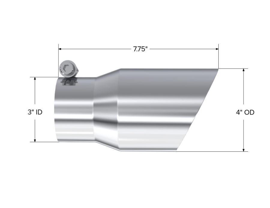 MBRP Exhaust - MBRP EXHAUST TIP 4IN. O.D. DUAL WALL ANGLED 3IN. INLET 8IN. LENGTH T304 STAINLESS STEEL. - T5122 - Image 2