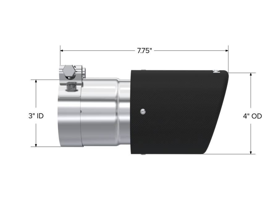 MBRP Exhaust - MBRP EXHAUST TIP 4IN. OD DUAL WALL ANGLED 3IN. INLET 7.7IN. LENGTH CARBON FIBER. - T5122CF - Image 2