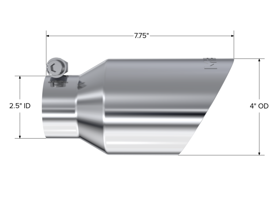 MBRP Exhaust - MBRP EXHAUST TIP 4IN. O.D. DUAL WALL ANGLED 2IN. INLET 8IN. LENGTH T304 STAINLESS STEEL. - T5123 - Image 2