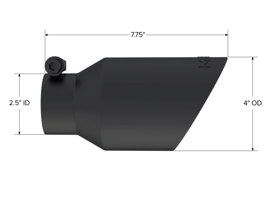 MBRP Exhaust - MBRP EXHAUST TIP 4IN. O.D. DUAL WALL ANGLED 2IN. INLET 8IN. LENGTH BLACK COATED. - T5123BLK - Image 2