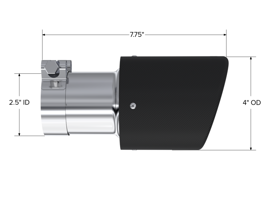 MBRP Exhaust - MBRP EXHAUST TIP 4IN. O.D. DUAL WALL ANGLED 2IN. INLET 7.7IN. LENGTH CARBON FIBER. - T5123CF - Image 2