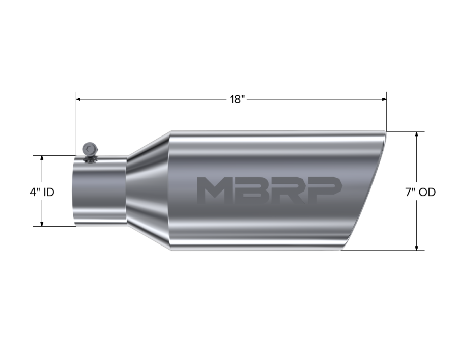 MBRP Exhaust - MBRP EXHAUST TIP 7IN. O.D. ROLLED END 4IN. INLET 18IN. IN LENGTH T304 STAINLESS STEEL. - T5126 - Image 2