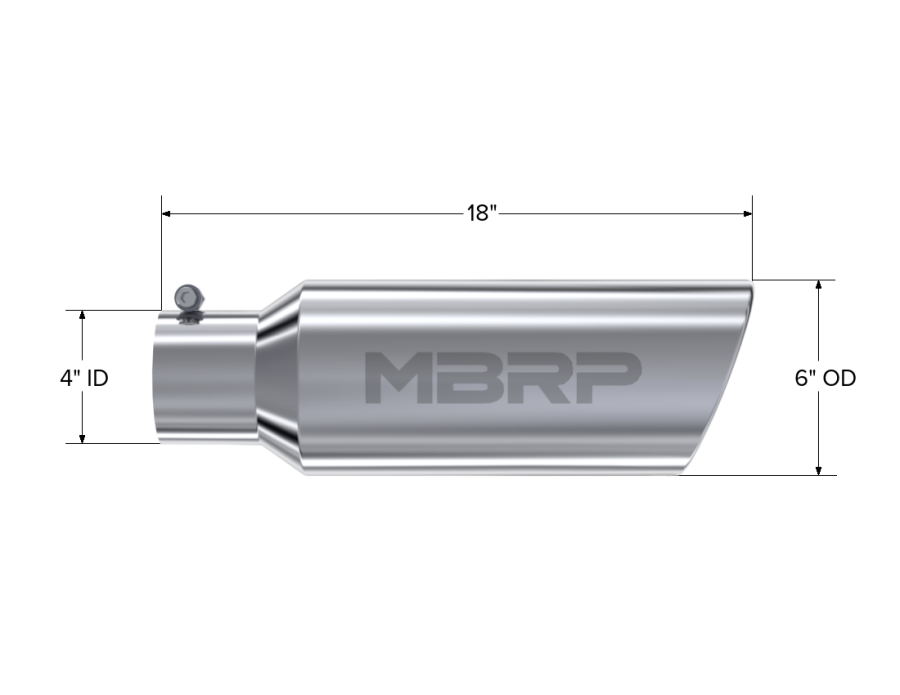 MBRP Exhaust - MBRP EXHAUST TIP 6IN. O.D. ROLLED END 4IN. INLET 18IN. IN LENGTH T304 STAINLESS STEEL. - T5130 - Image 2