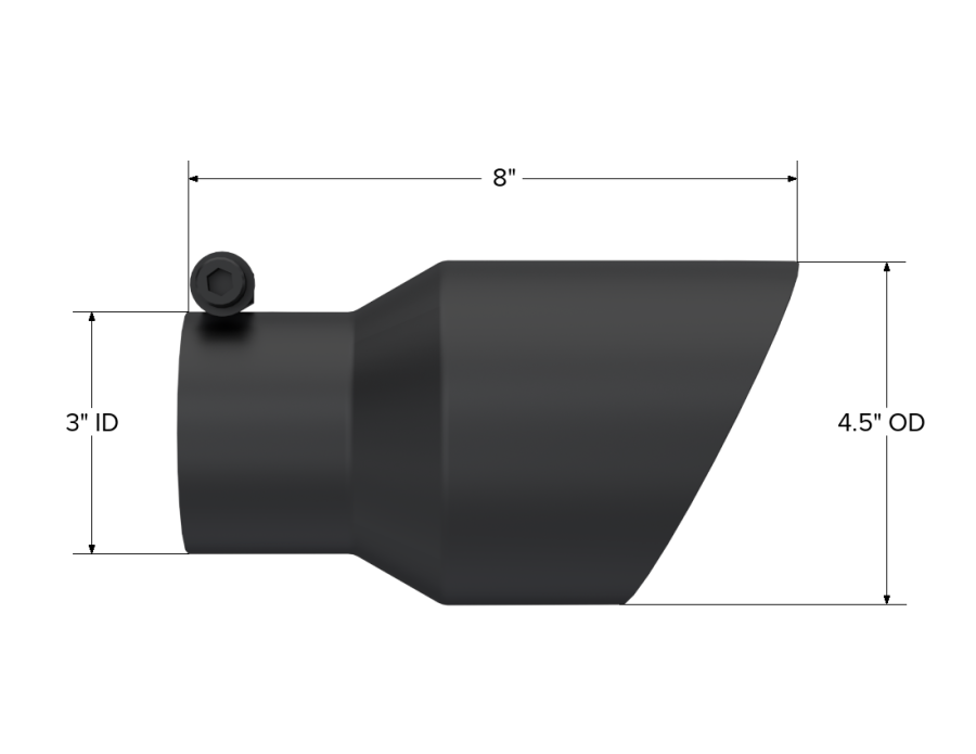 MBRP Exhaust - MBRP EXHAUST TIP 4.5IN OD 3.5IN INLET 7.7IN LENGTH DUAL WALL ANGLED BLACK-COATED STAINLESS STEEL. - T5151BLK - Image 2