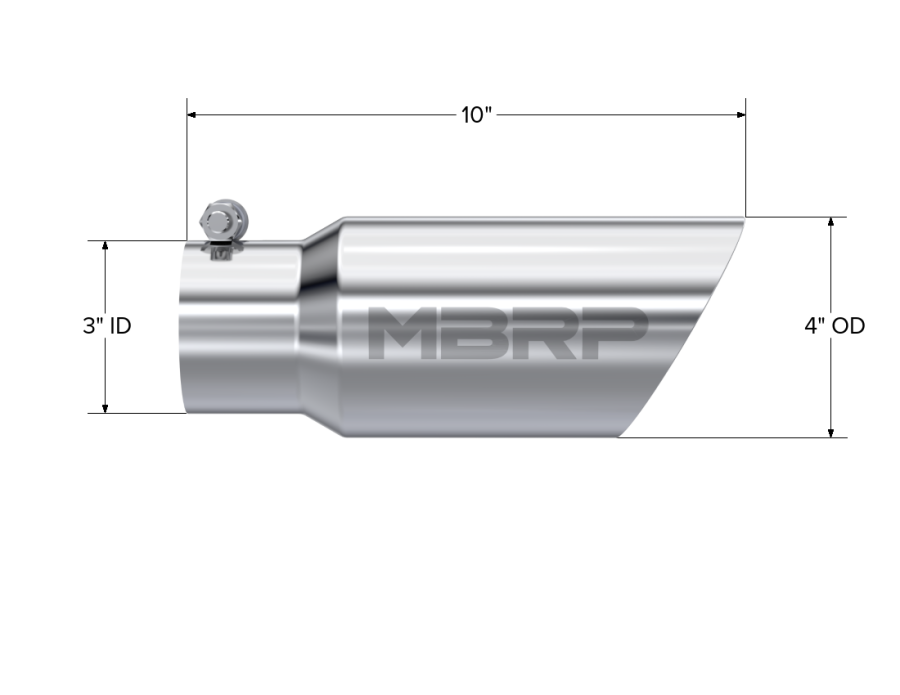 MBRP Exhaust - MBRP EXHAUST TIP 4IN. O.D. DUAL WALL ANGLED 3IN. INLET 10IN. LENGTH T304. - T5156 - Image 2