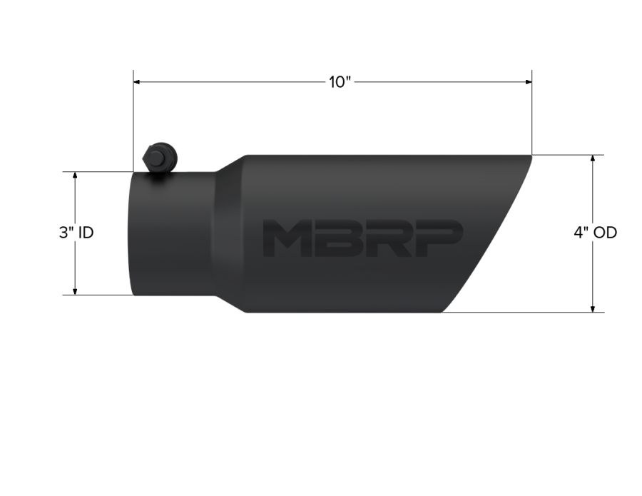 MBRP Exhaust - MBRP EXHAUST TIP 4IN. O.D. DUAL WALL ANGLED 3IN. INLET 10IN. LENGTH BLACK COATED. - T5156BLK - Image 2