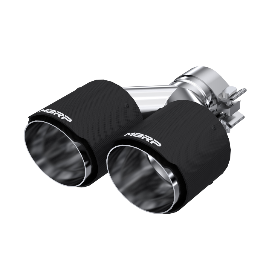 MBRP Exhaust - MBRP EXHAUST 2.5" ID, DUAL 4" OD OUT STAGGERED LEFT 9.50"/ RIGHT 9" LENGTH DUAL WALL T304 AND CARBON FIBER. - T5177CF - Image 2