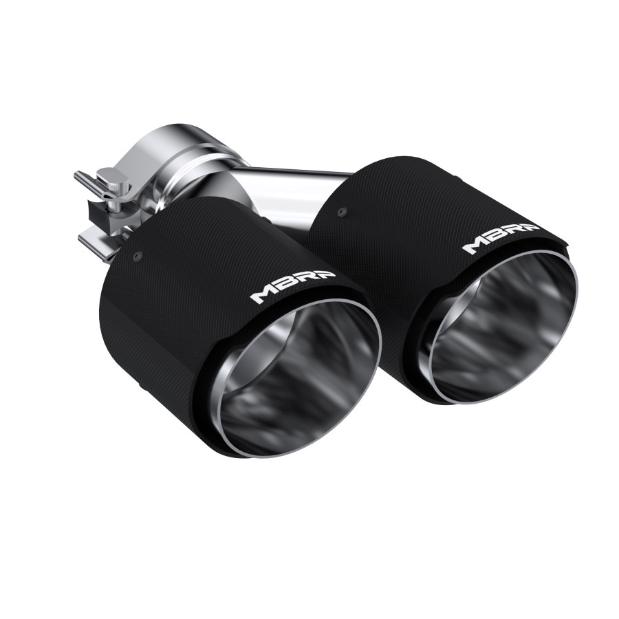 MBRP Exhaust - MBRP EXHAUST 2.5" ID, DUAL 4" OD OUT STAGGERED LEFT 9"/ RIGHT 9.5" LENGTH DUAL WALL T304 AND CARBON FIBER. - T5178CF - Image 2