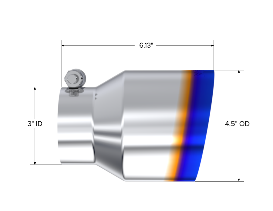 MBRP Exhaust - MBRP EXHAUST MBRP ARMOR PRO SERIES UNIVERSAL 3" INLET BURNT END EXHAUST TIP. - T5180BE - Image 3